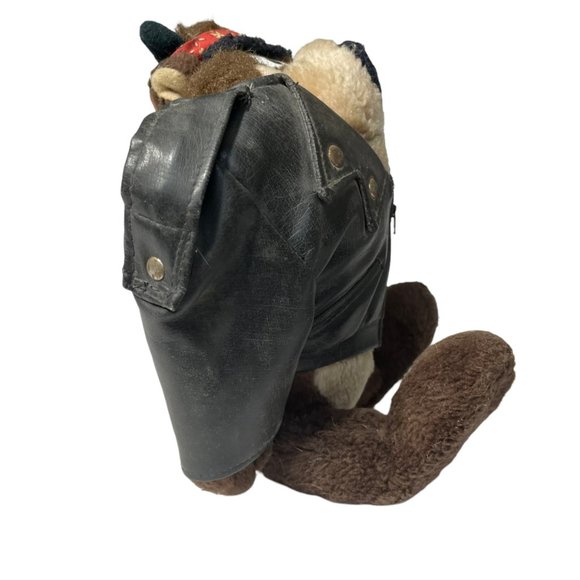 Taz Tasmanian Devil Plush 11" Moto Jacket Looney Toons Vintage Outfit Biker Gang - Picture 10 of 11